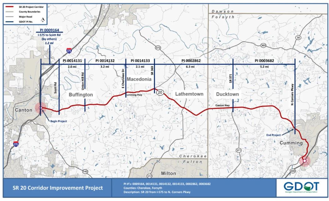 SR 20 Widening Project From SR 360 to SR 371 Map 2