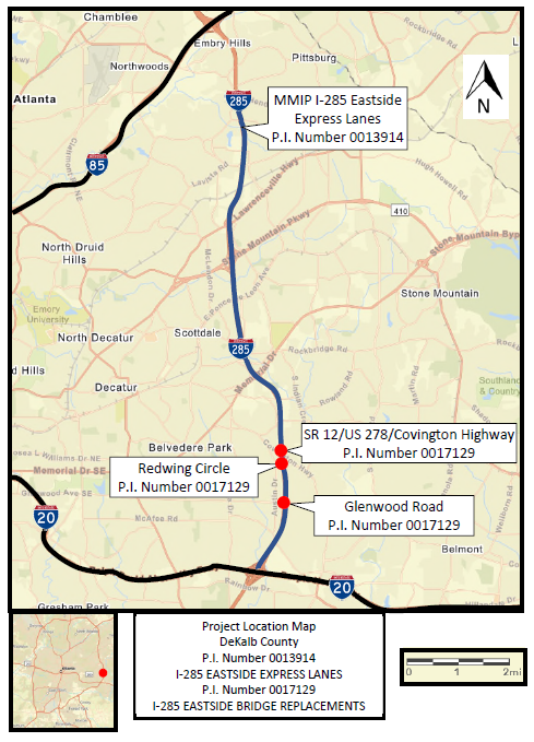 I-285 Eastside Express Map