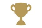Gold icon of a trophy.