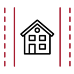Icon of a house between two streets.